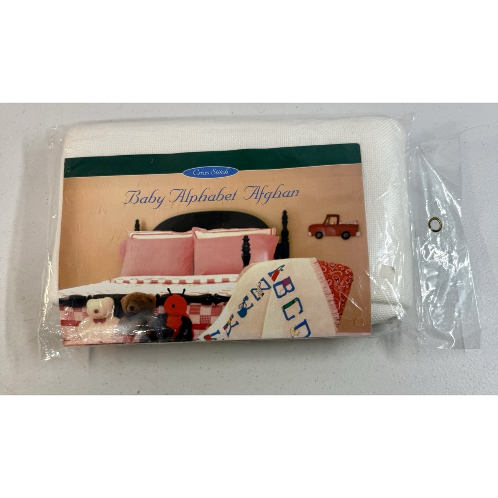 Charles Craft Baby Alphabet Afghan 45 X 41" Cross Stitch Blanket NEW!